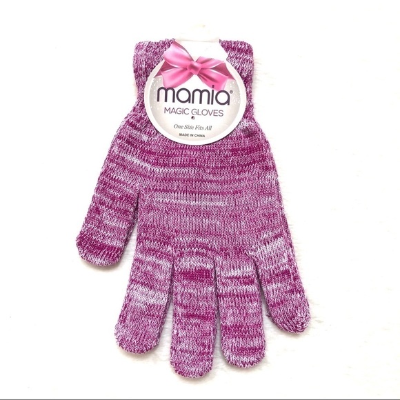 ⭐️ 5 for $25 Marled Pattern Knit MAMIA Ladies Poly Magic Gloves - Picture 1 of 7